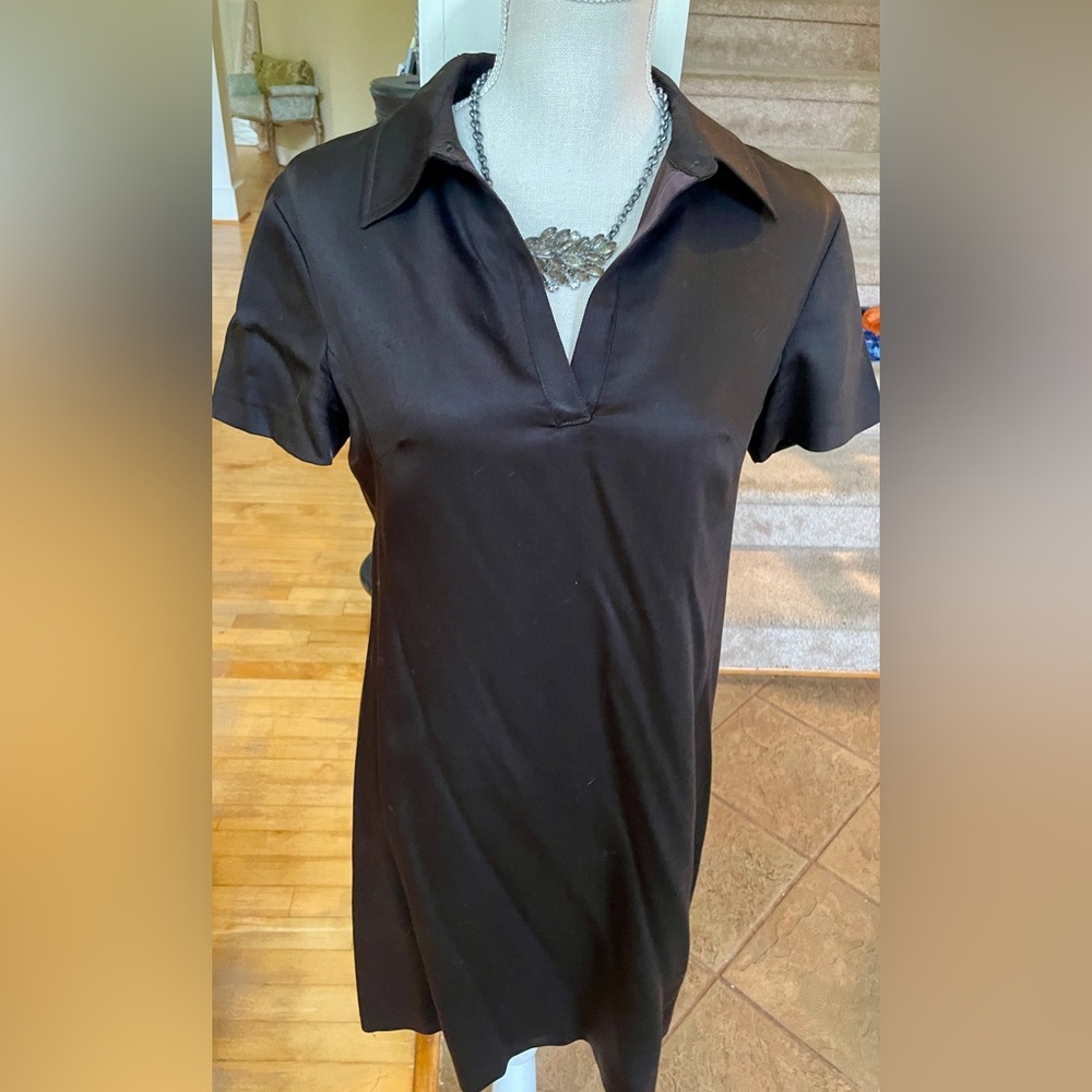 J. Crew Brown Silk -Like 100% Wool Dress